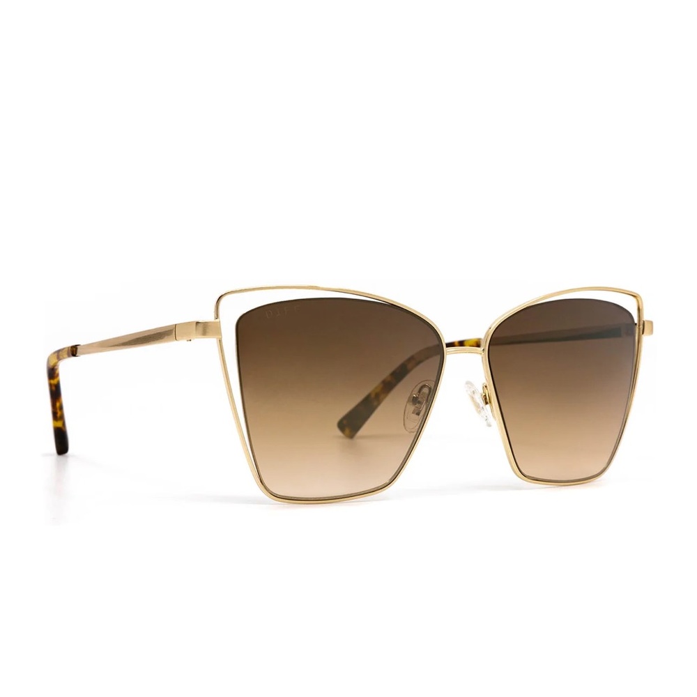 BECKY III - GOLD + BROWN GRADIENT SUNGLASSES